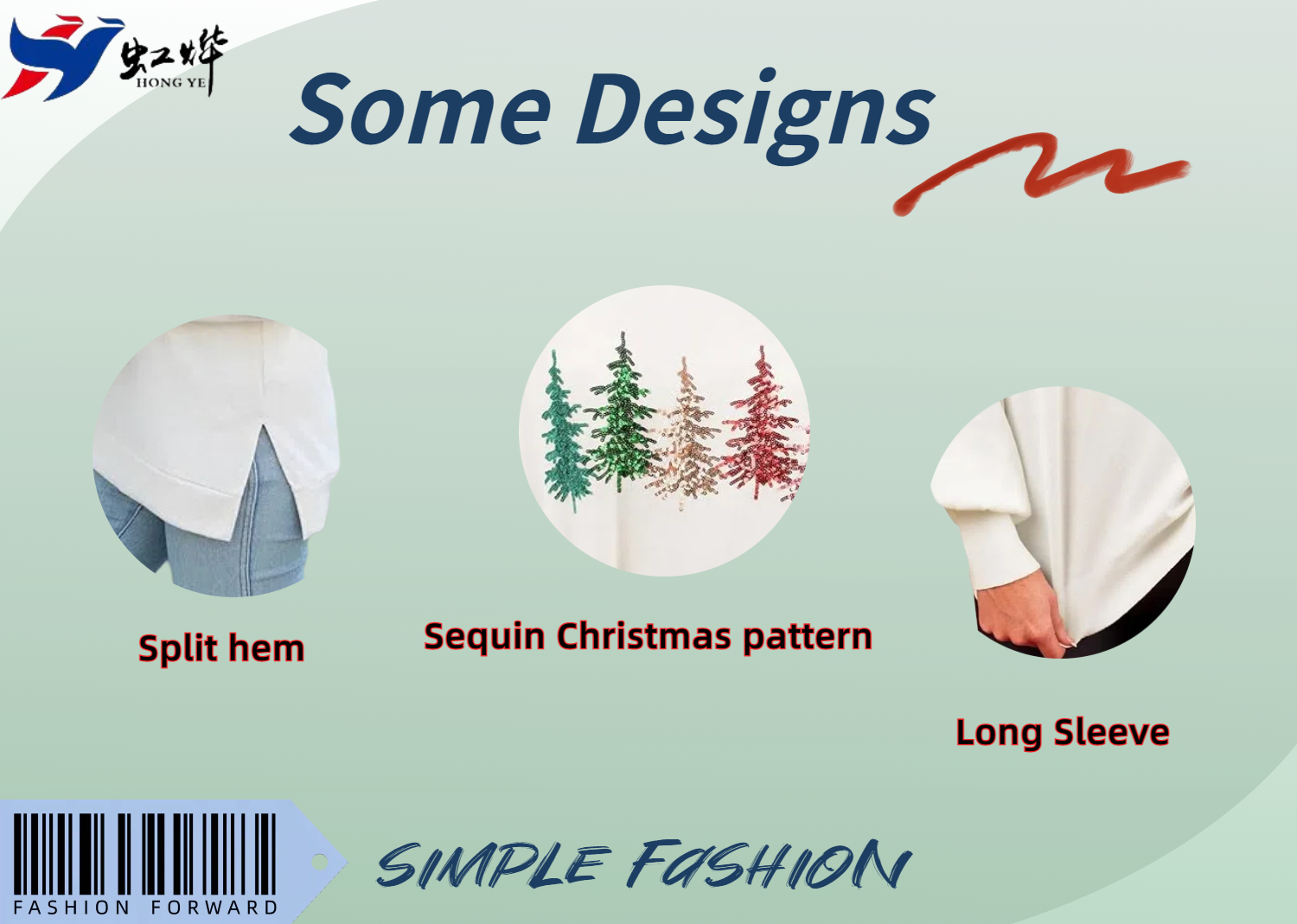 some details of Women's sequin pullover